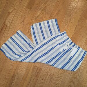 NWT Red Carter Blue Striped Linen Pants Large